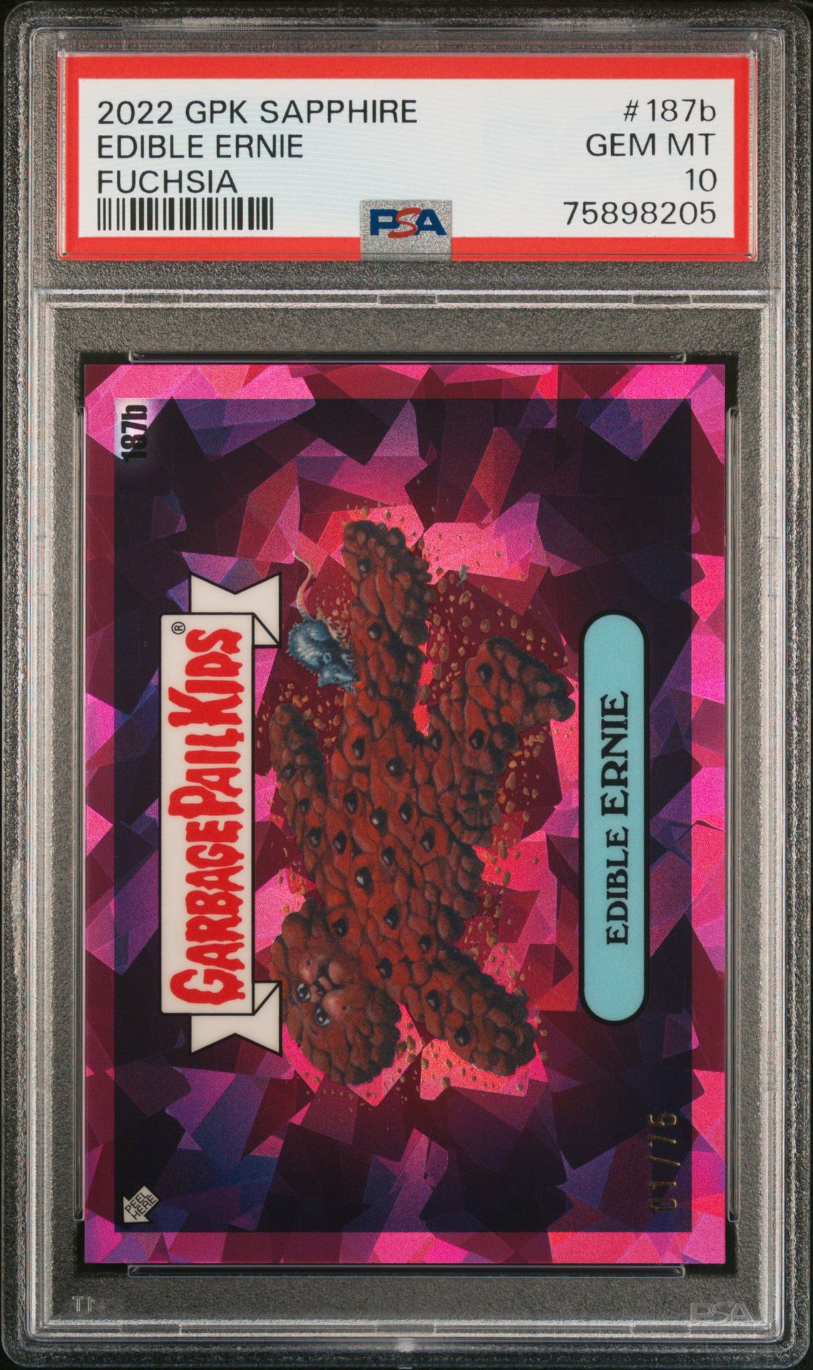 2022 Topps TOPPS GARBAGE PAIL KIDS SAPPHIRE EDITION FUCHSIA #187B Edible Ernie front