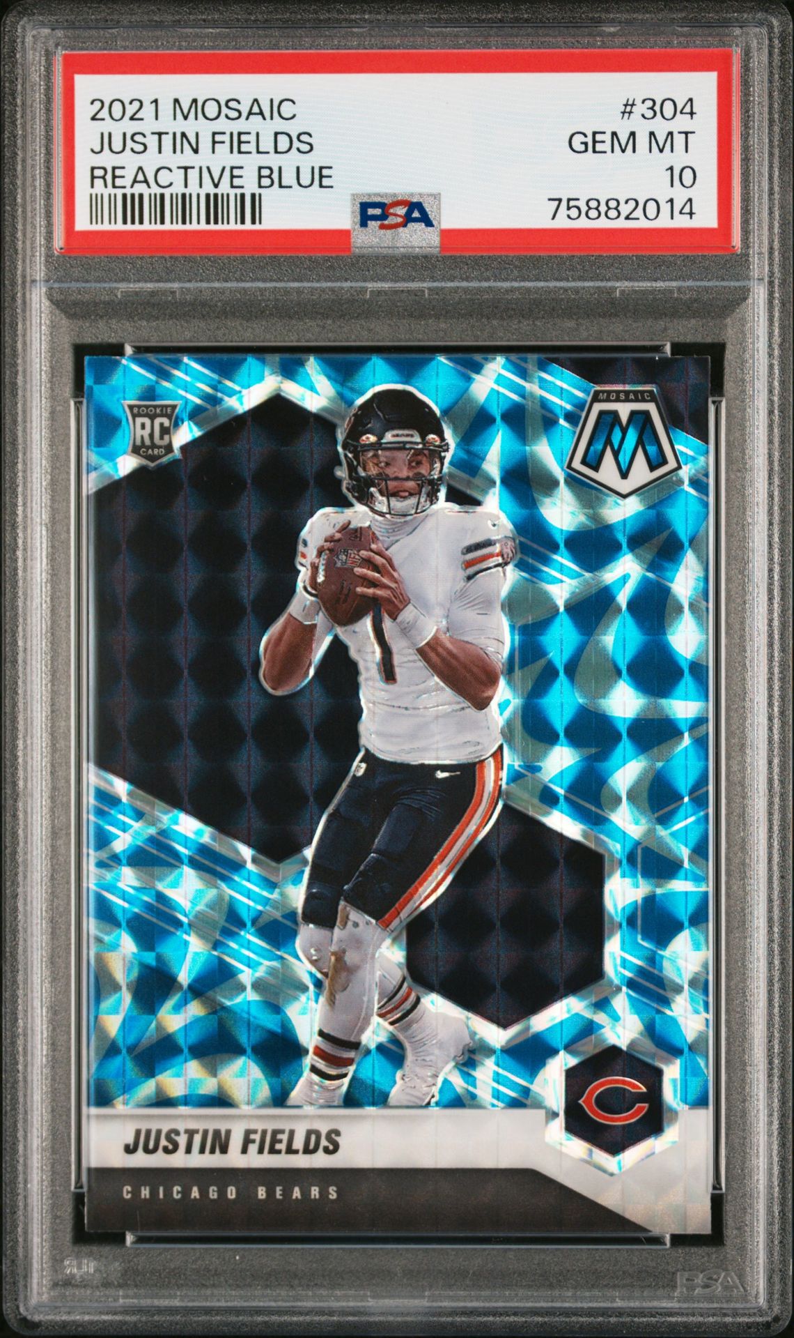 2021 Panini PANINI MOSAIC REACTIVE YELLOW #304 Justin Fields front