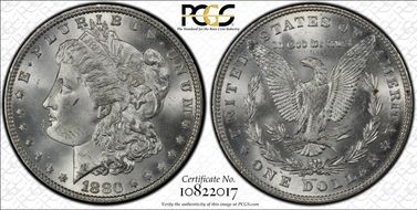 1880 $1 VAM 11, Checkmark MS64