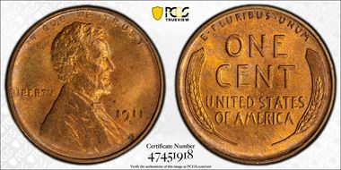 1911-S 1C MS65RD