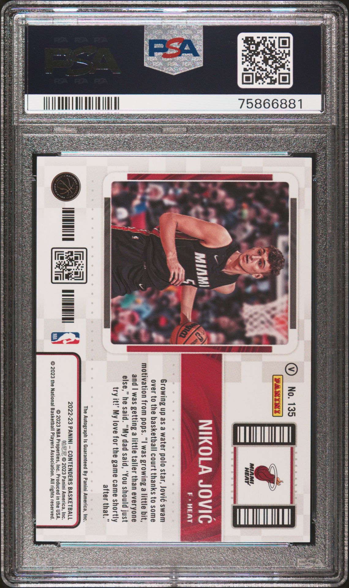 2022 Panini Contenders Nikola Jovic #135 (Var-Autograph-The Finals) Nm-Mt 8 back