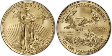 2006-W $50 Burnished Gold Eagle 20th Anniversary First Strike SP70