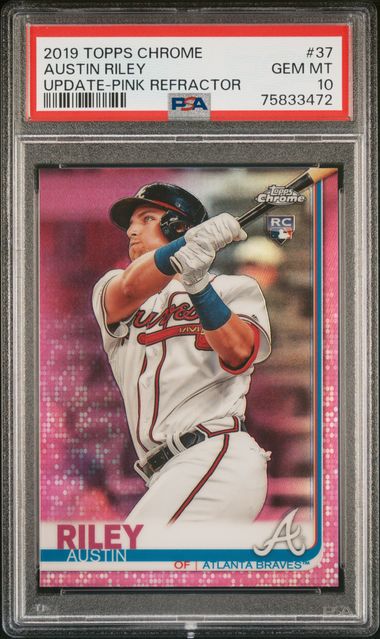 2022 Topps Chrome Austin Riley Atlanta Braves Gold Card 37/50 Mint