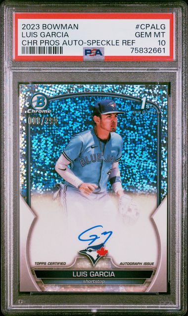 2023 Bowman BOWMAN CHROME PROSPECT AUTOGRAPHS Refractor #CPALG Luis Garcia front