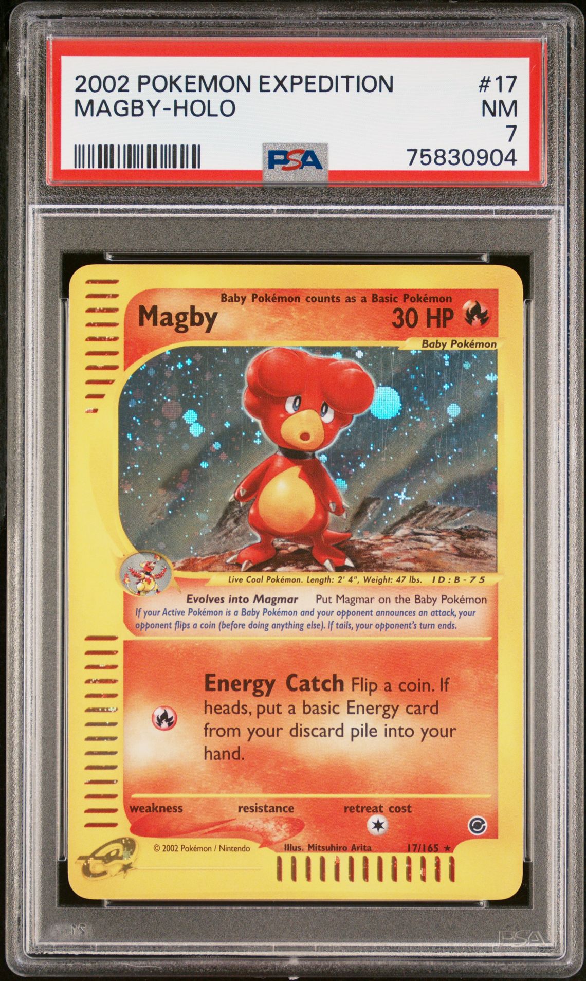 2002 Pokemon Expedition Magby-Holo #17 Nm 7 front