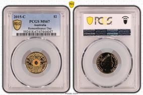 2015-C $2 Remembrance Day In Flanders Fields Colorized MS67