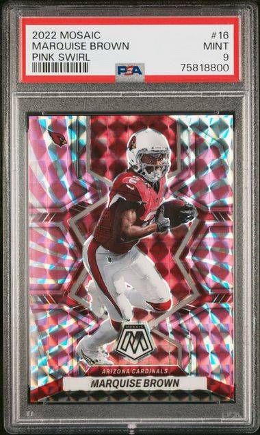 2022 Panini Mosaic #16 Marquise Brown Prizm Cardinals Mosaic Green