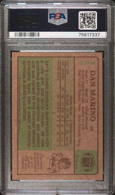 1984 Topps Dan Marino #123 Nm-Mt 8 back