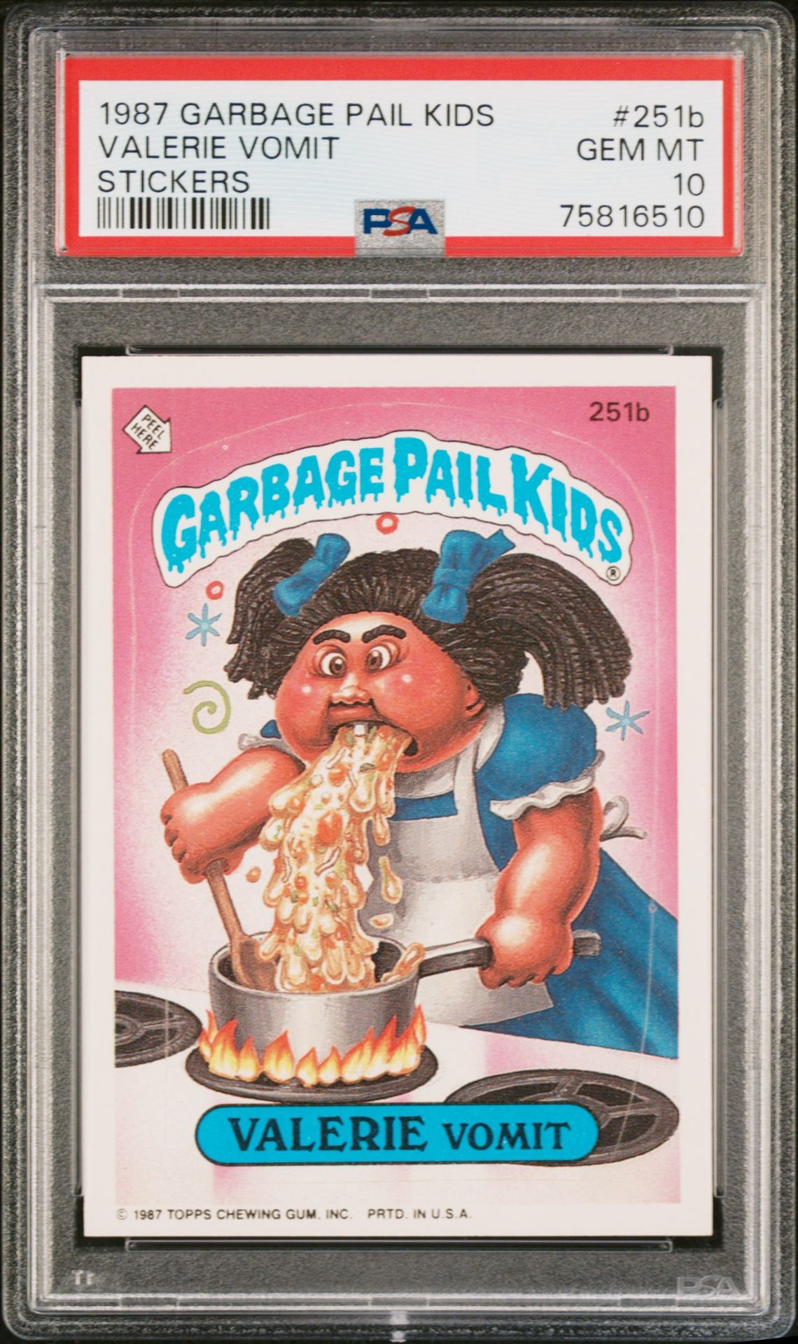 1987 Topps GARBAGE PAIL KIDS STICKERS #251B Valerie Vomit front