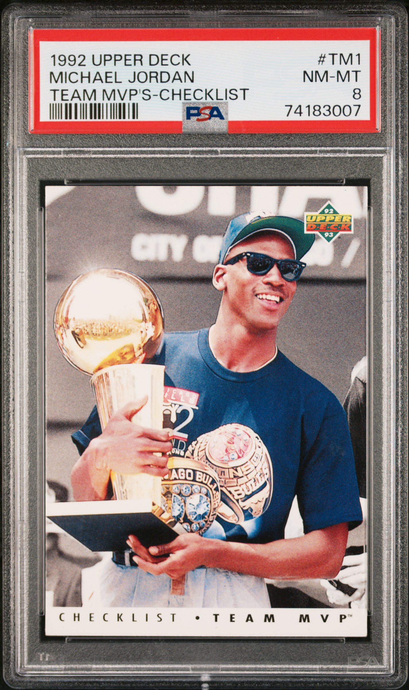 1992-93 Upper Deck Team MVPs #TM1 Michael Jordan/Checklist – PSA NM-MT 8