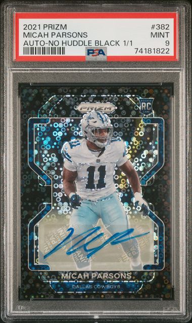 Micah Parsons Dallas Cowboys Autographed 2021 Panini Prizm