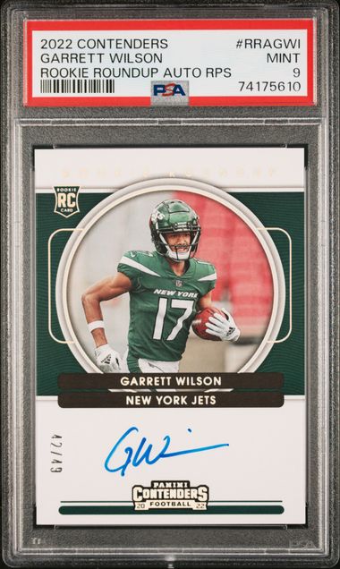 2022 Panini Contenders Garrett Wilson Rookie Ticket Auto Jets