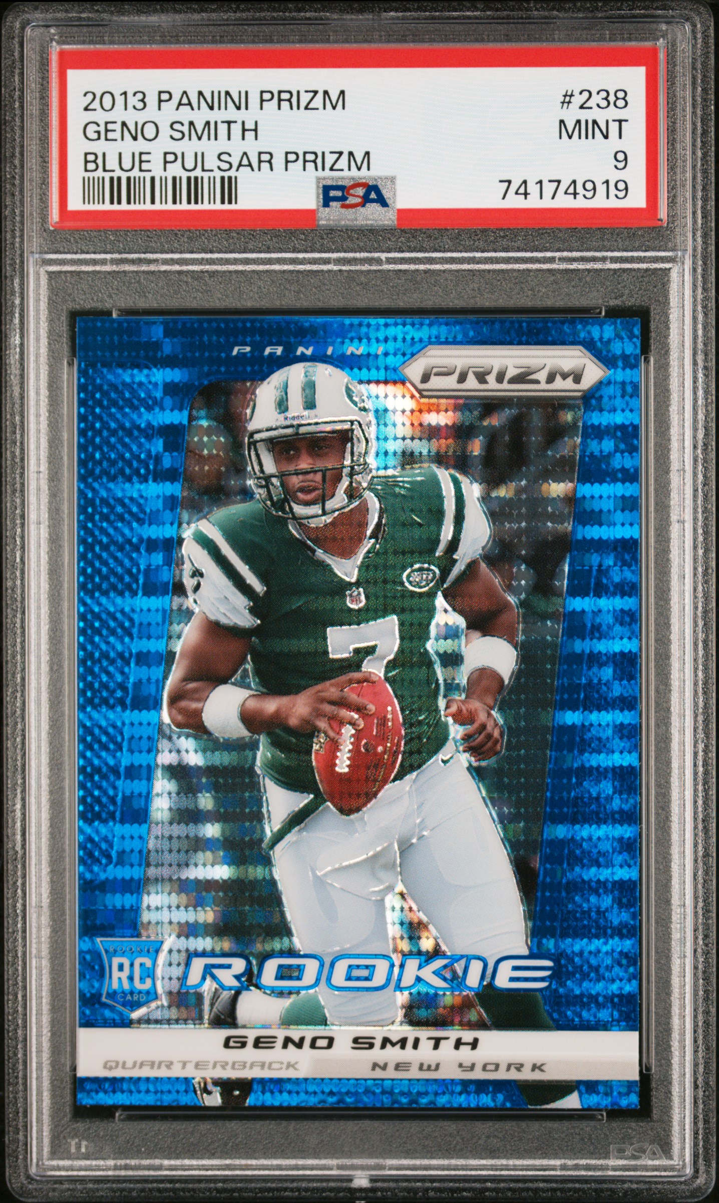 2013 Panini Prizm Blue Pulsar Prizm #238 Geno Smith - PSA MINT 9