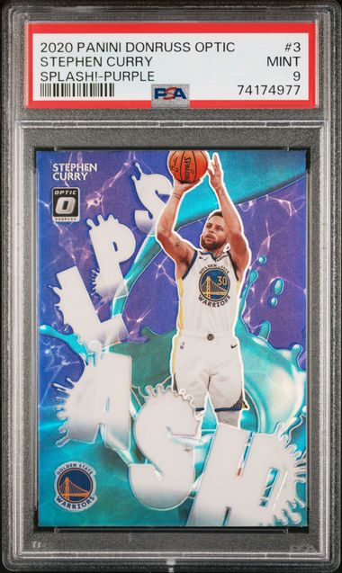 2020-21 Panini Donruss Optic Splash! Purple #3 Stephen Curry – PSA