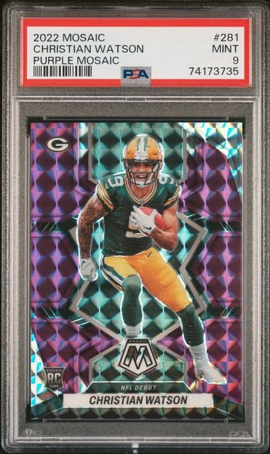 : 2022 Panini Mosaic #281 Christian Watson NFL Debut RC