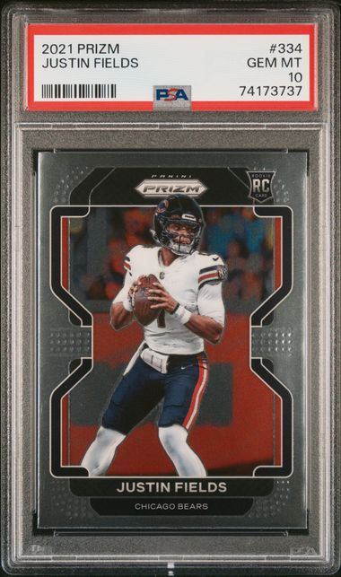 JUSTIN FIELDS 2021 PANINI INSTANT BLACK/WHITE 1ST GRADED 10 ROOKIE