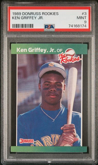 1989 Donruss Rated Rookie 33 Ken Griffey Jr. PSA 8 Rookie 