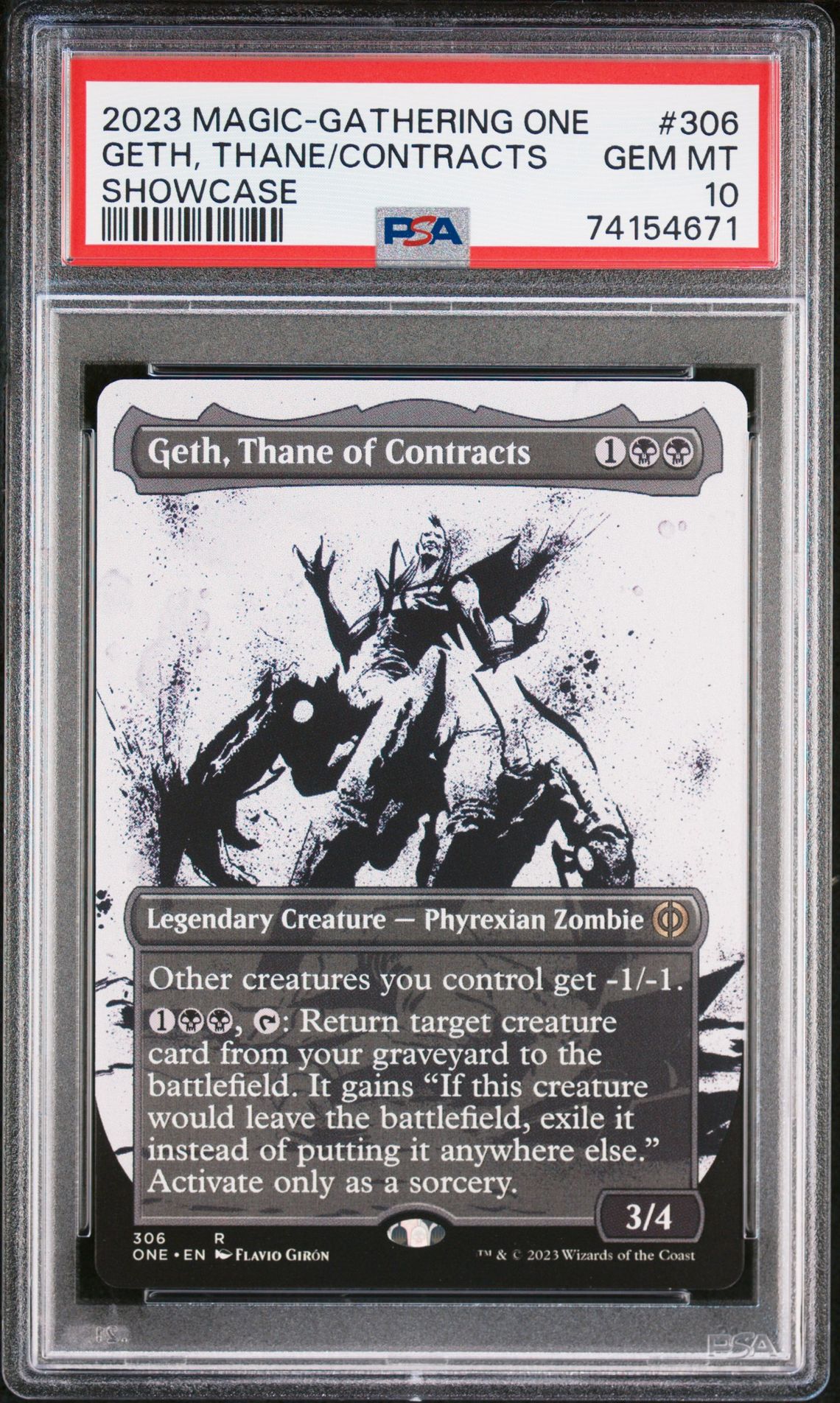 2023 MTG MAGIC THE GATHERING PHYREXIA: ALL WILL BE ONE SHOWCASE #306 Geth, Thane/Contracts front