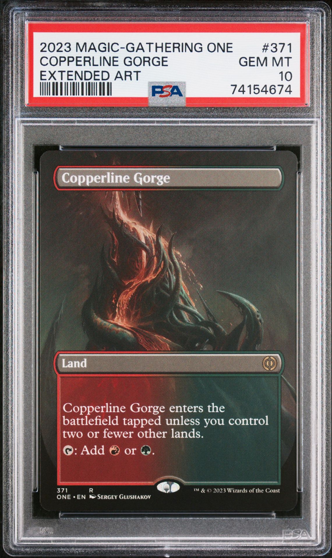2023 MTG MAGIC THE GATHERING PHYREXIA: ALL WILL BE ONE SHOWCASE #371 Copperline Gorge front