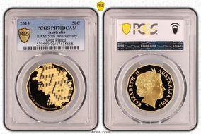 2015 50C RAM 50th Anniversary Gold Plated PR70DCAM