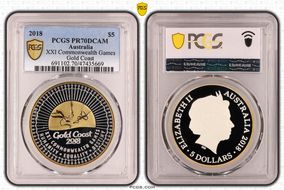 2018 $5 XXI Commonwealth Games  Gold Coast PR70DCAM