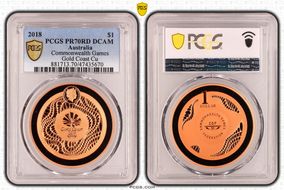 2018 $1 Commonwealth Games Gold Coast Cu PR70DCAM