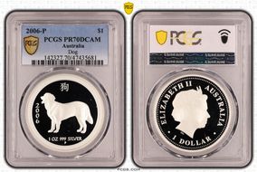 2006-P $1 Year of the Dog Ag PR70DCAM