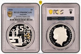 2018 $5 Invictus Games Gilt PR69DCAM