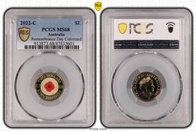 2022-C $2 Remembrance Day Colorized MS68