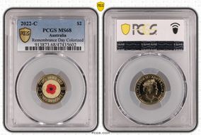 2022-C $2 Remembrance Day Colorized MS68