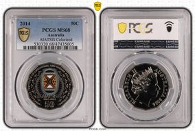 2014 50C AIATSIS Colorized MS68