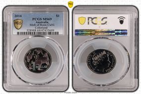 2014 $1 Mob of Roos CuNi  Colorized MS69