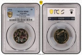2014 $1 Mob of Roos AlBr Colorized MS68