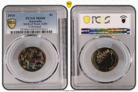 2014 $1 Mob of Roos AlBr Colorized MS68
