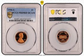 1990-S 1C PR69DCAM