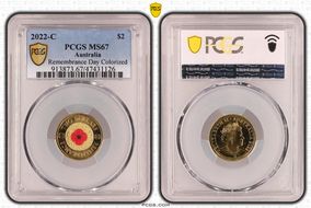 2022-C $2 Remembrance Day Colorized MS67