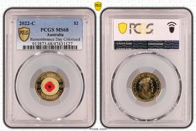 2022-C $2 Remembrance Day Colorized MS68