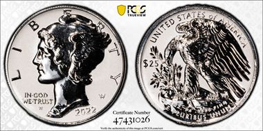 2022-W $25 Palladium, Reverse Proof PR69
