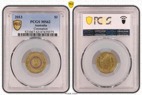 2013 $2 Coronation Colorized MS62