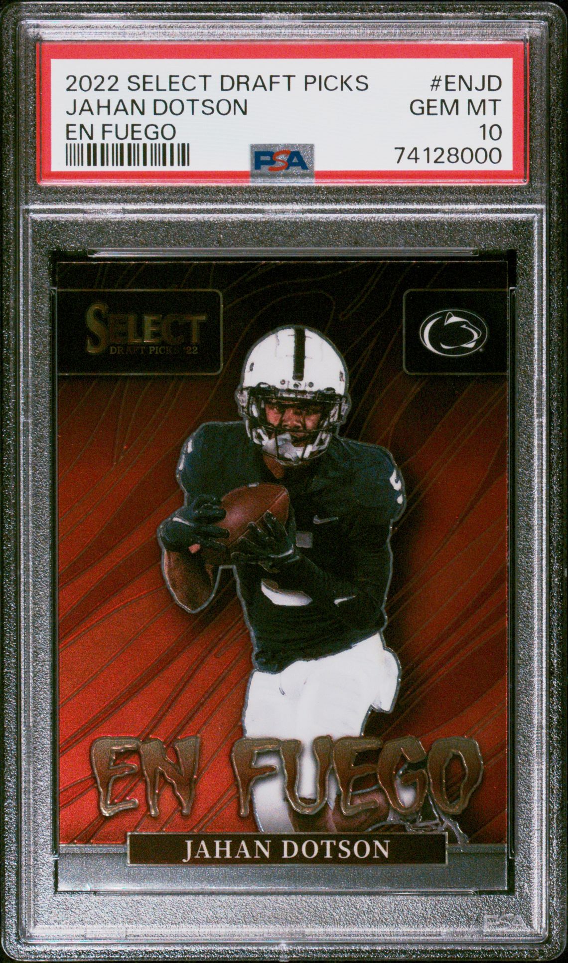 2022 Panini PANINI SELECT DRAFT PICKS EN FUEGO #ENJD Jahan Dotson front