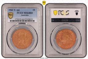 1963 Y. (p) 1D MS64RD