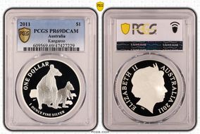 2011 $1 Kangaroo Ag PR69DCAM
