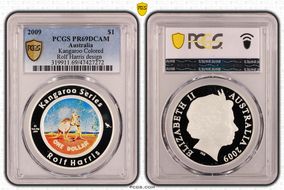 2009 $1 Kangaroo Ag-Rolf Harris Colorized PR69DCAM