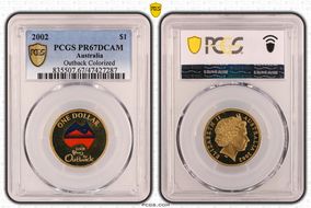 2002 $1 Year of the Outback Colorized Al-Br PR67DCAM