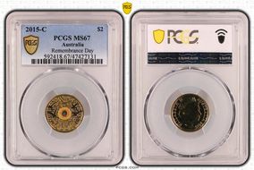 2015-C $2 Remembrance Day In Flanders Fields Colorized MS67