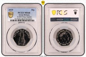 2019 50p S-H44 Peter Rabbit MS68