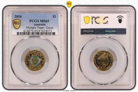 2016 $2 Olympic Team - Green Colorized MS65