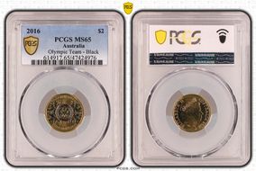 2016 $2 Olympic Team - Black Colorized MS65