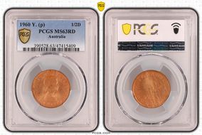 1960 Y. (p) 1/2D MS63RD