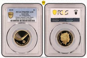 2019 $1 D- Didgeridoo Great Aussie Coin Hunt PR69DCAM